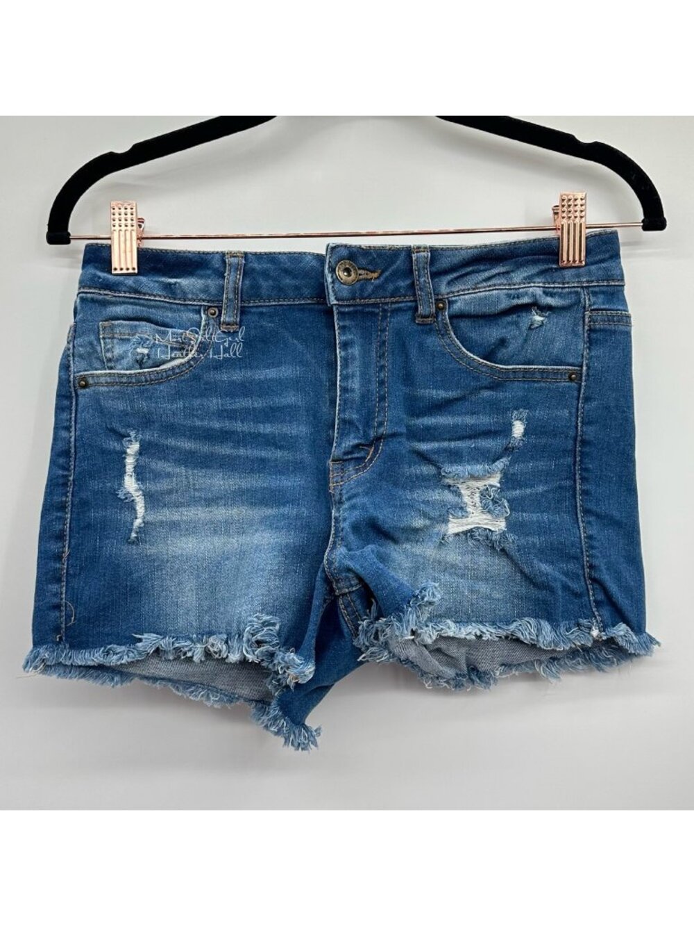 Wax Jean Ripped Distressed Raw Fringe Hem Cut Off Shorts